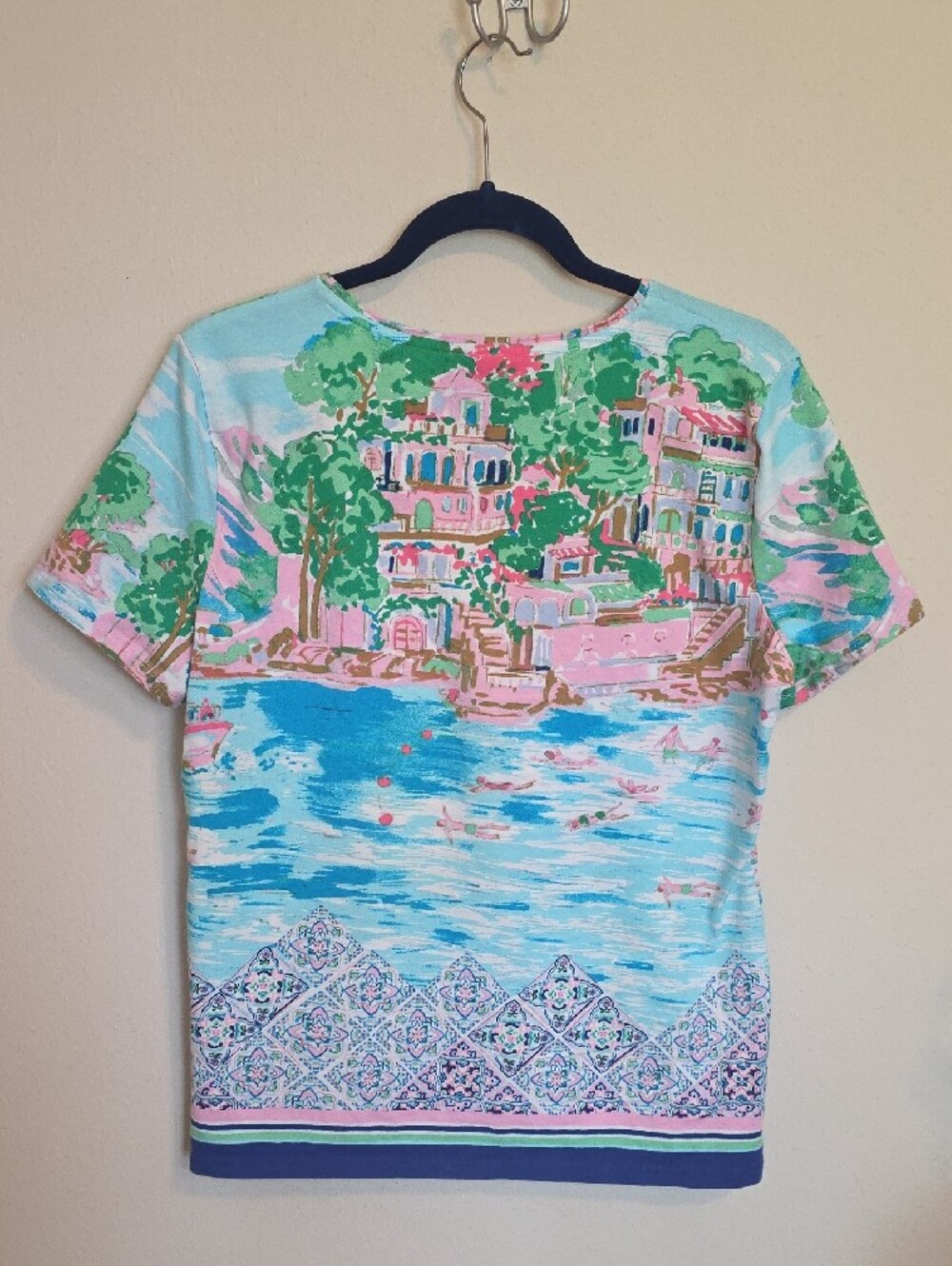 Talbots Pink, Green and Blue Floral Crewneck Tee - Picture 7 of 7